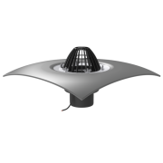 Кровельная воронка обогреваемая с обжимным фланцем, комплектуется листвоуловителем и ПВХ фартуком